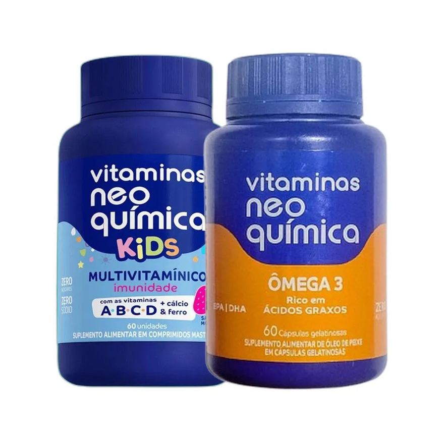 Neo Química Kit Kids Morango 60 Cápsulas + Ômega 3 60 Cápsulas - Neo Quimica