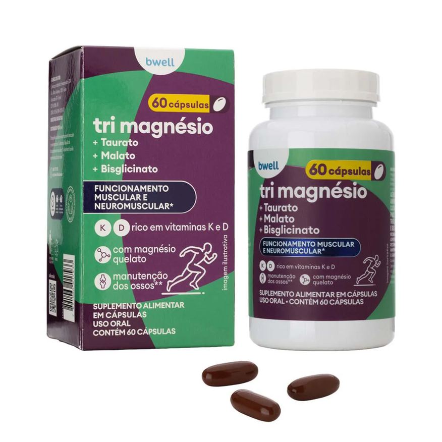 Magnésio Tri Bwell 60 cápsulas