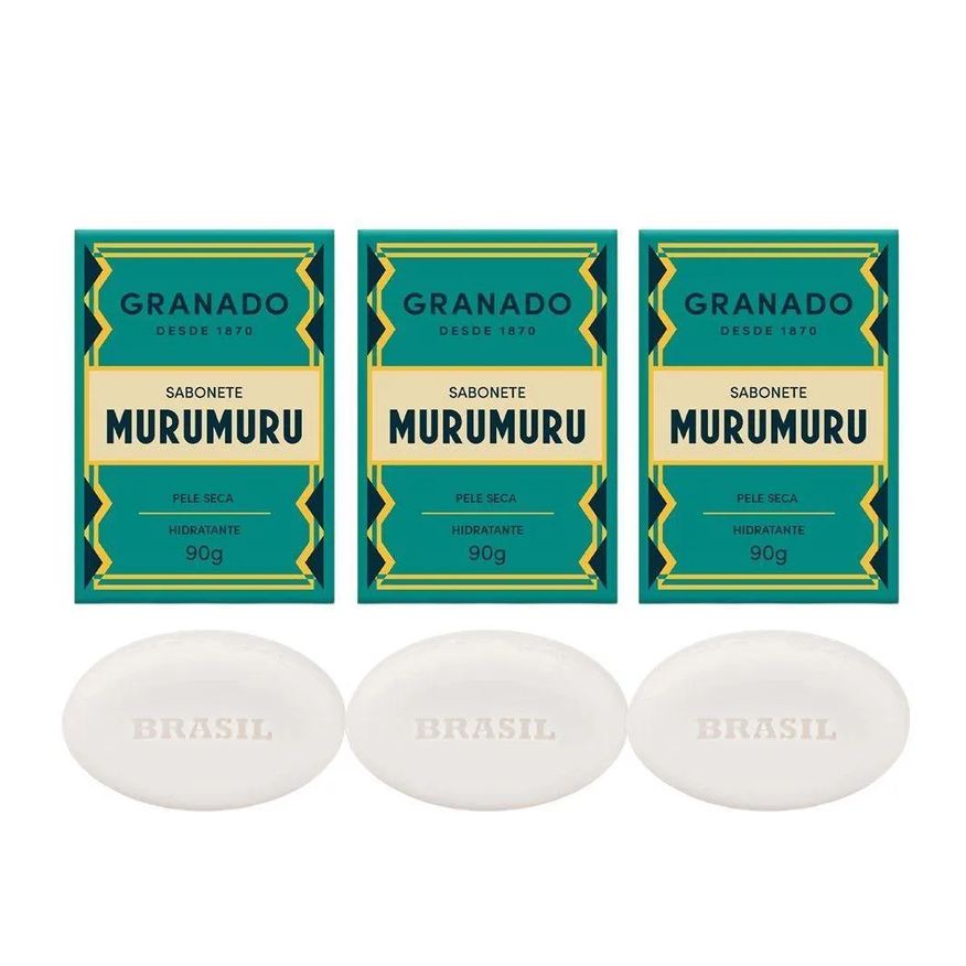 Granado Kit 3 Sabonete em Barra Murumuru Tratamento Pele Seca Hidratante 90g