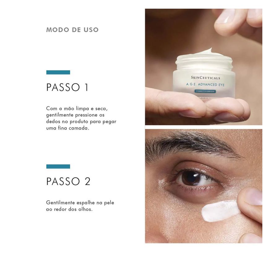 SkinCeuticals Creme Corretor para Área dos Olhos A.G.E. Advanced Eye Tratamento Antirruga para Contorno dos Olhos 15ml