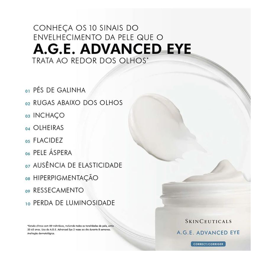 SkinCeuticals Creme Corretor para Área dos Olhos A.G.E. Advanced Eye Tratamento Antirruga para Contorno dos Olhos 15ml