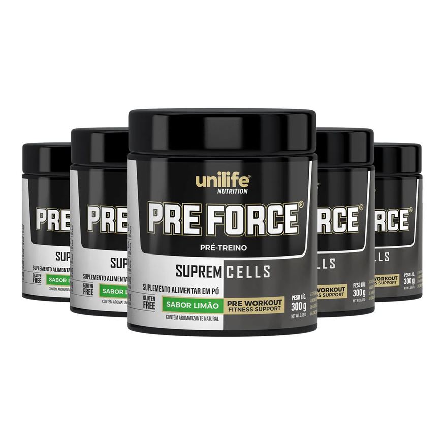 Unilife Kit 5 Pre Force Limão 300g