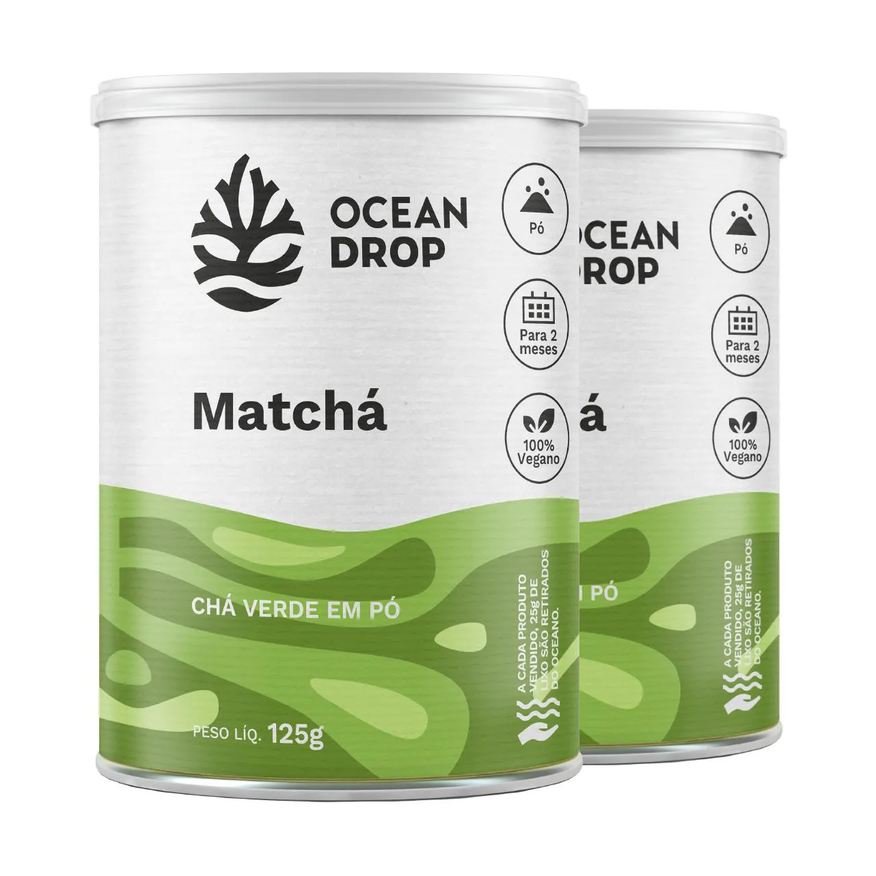 Ocean Drop Kit 2 Matchá em Pó Chá Verde Vegano 125g