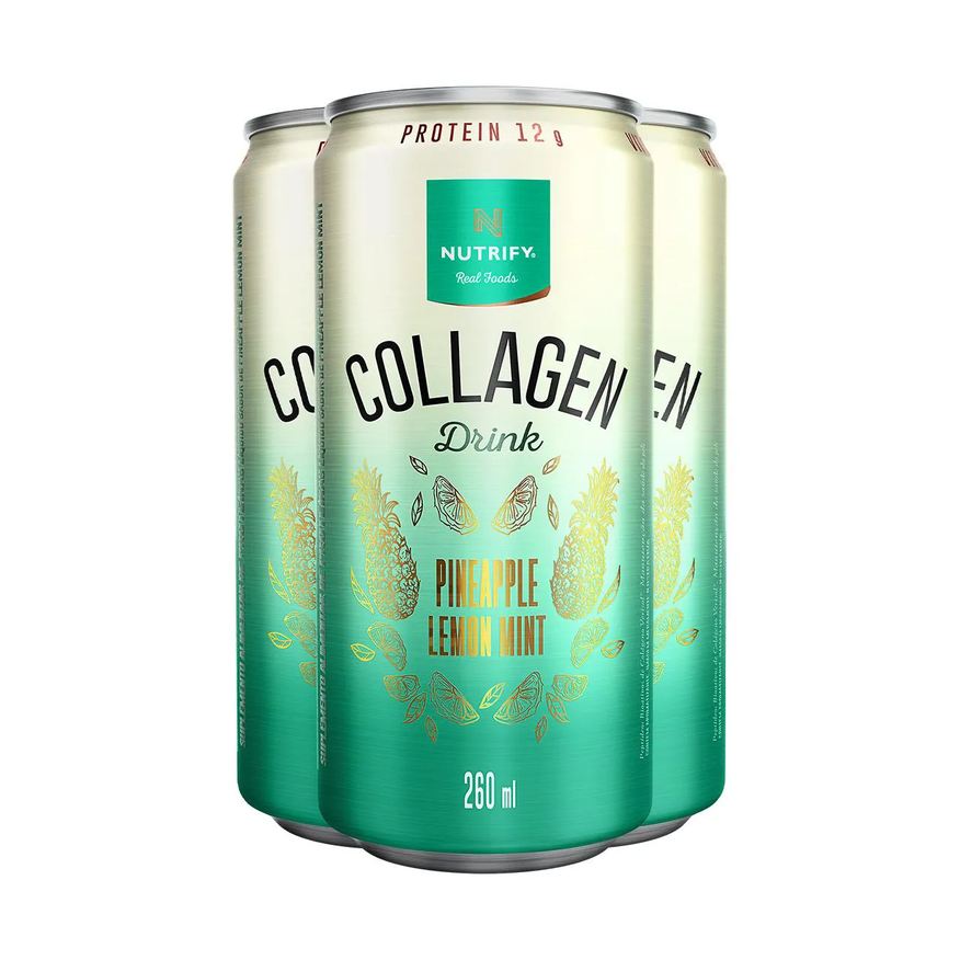 Nutrify Kit 3 Collagen Drink Abacaxi com Hortelã e Limão 260ml