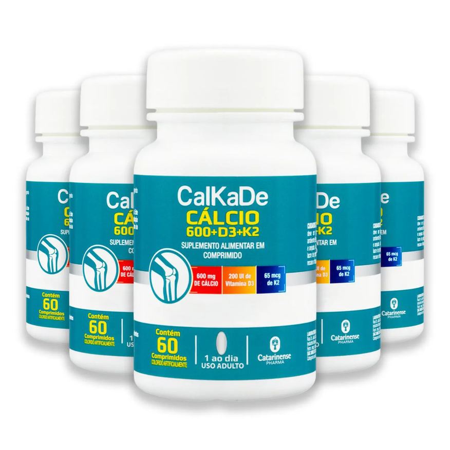 Catarinense Kit 5 Calkade Cálcio 60 Comprimidos