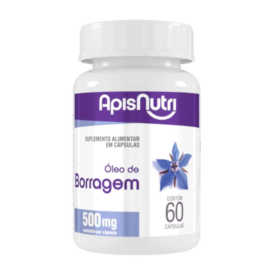 Apisnutri Óleo de Borragem 500mg 60 Cápsulas