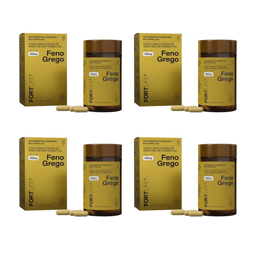 Fortlife Kit 4 Und Feno Grego 1000mg 60 Cápsulas