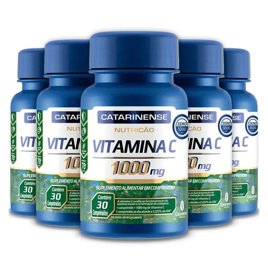 Catarinense Kit 5 Vitamina C 1000mg Pharma 30 Cápsulas