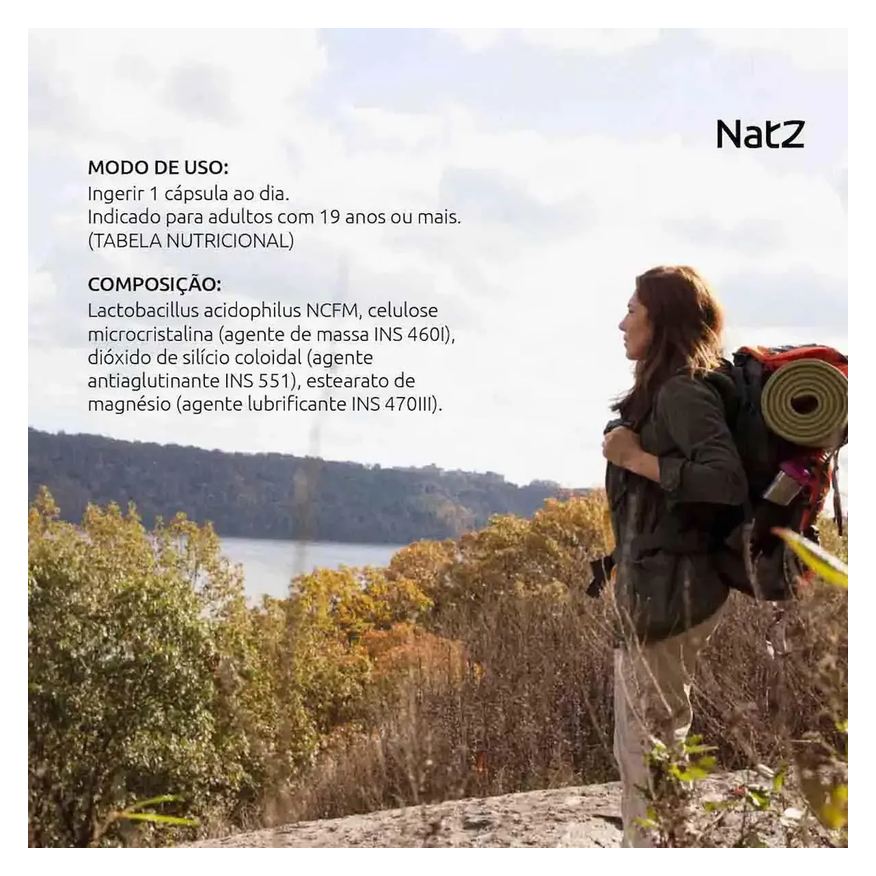 Lactobacillus Probiótico Acidophilus Natz 20 cápsulas