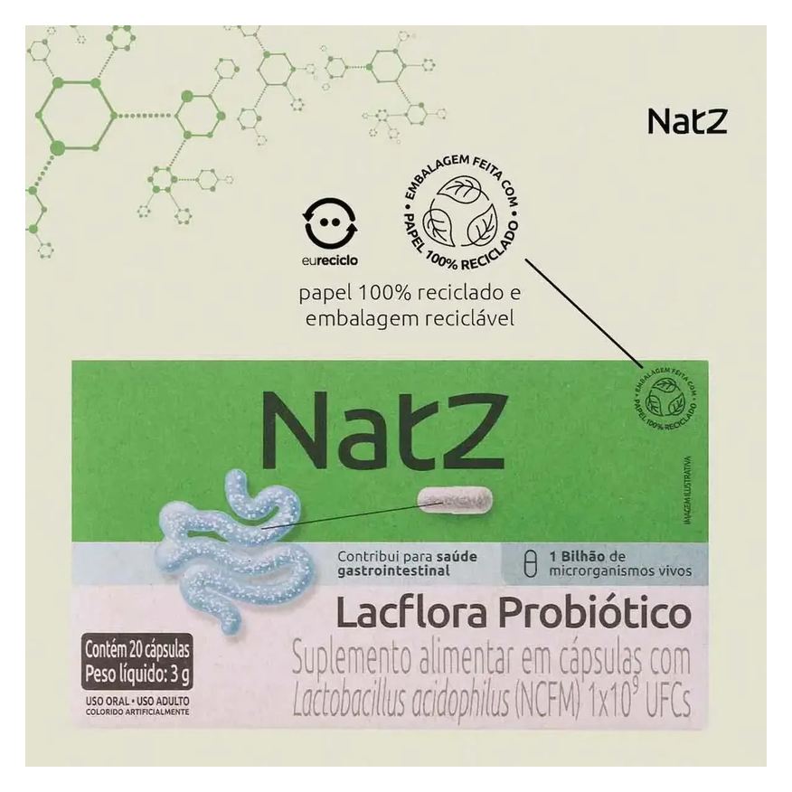 Lactobacillus Probiótico Acidophilus Natz 20 cápsulas