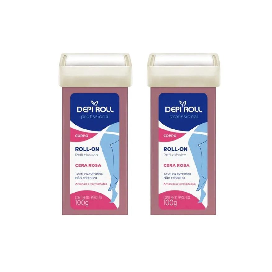 Depiroll Depilatorio Roll-On 100g Rosa - Kit C/ 2Un