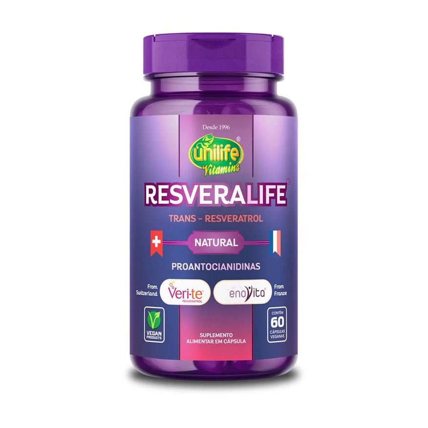 Unilife Trans Resveratrol Resveralife 60 Cápsulas