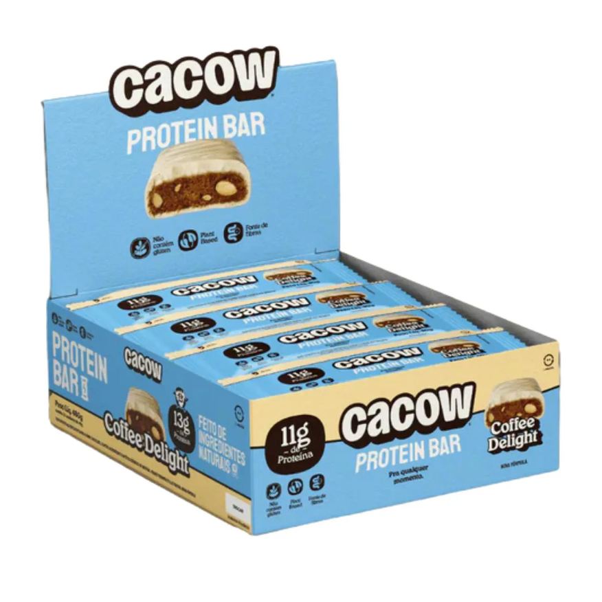 Cacow Barra de Proteina Vegana Coffe Delight 12 Unidades 40g