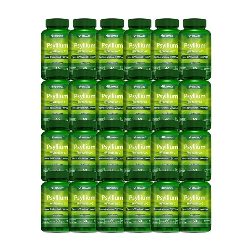 Herbamed Kit 24X Vitamina C Psyllium 60 Cápsulas
