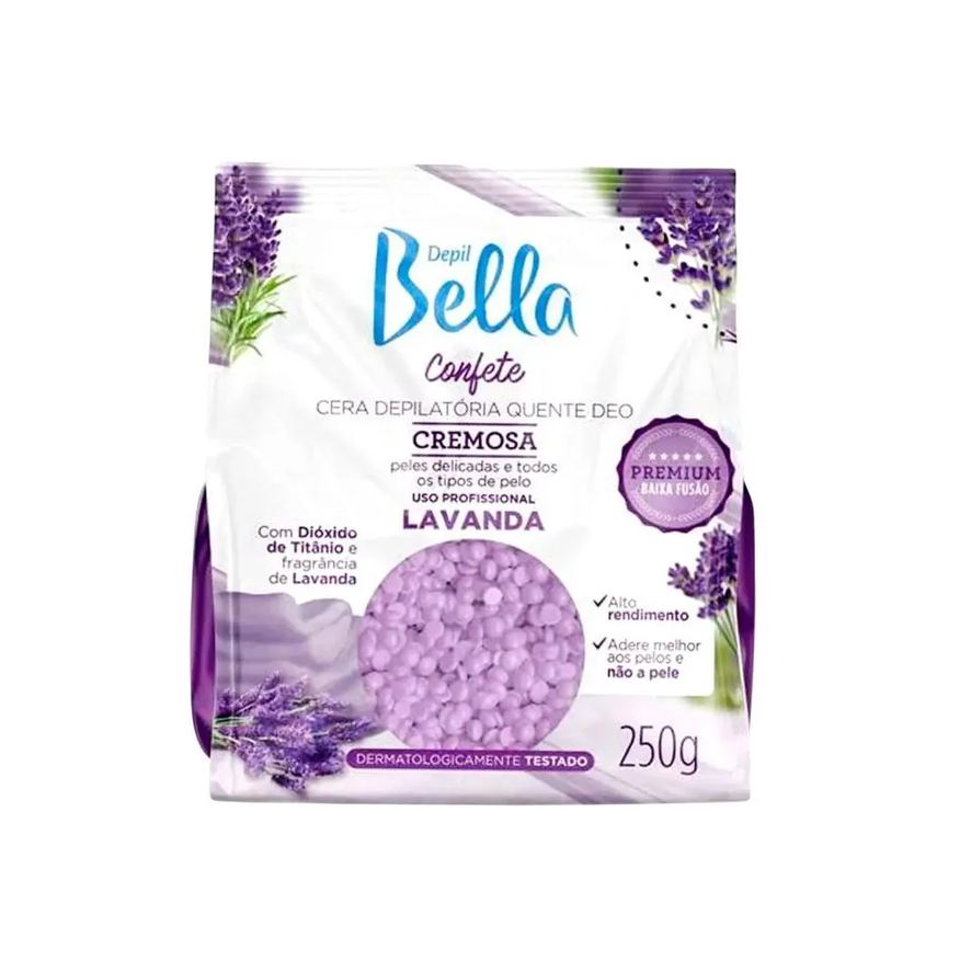 Depil Bella Cera Depilatória Confete Lavanda Hidratação 250g