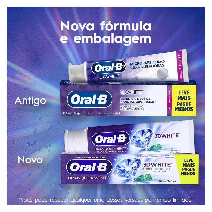 Oral-B Creme Dental 3D White Branqueamento 140g