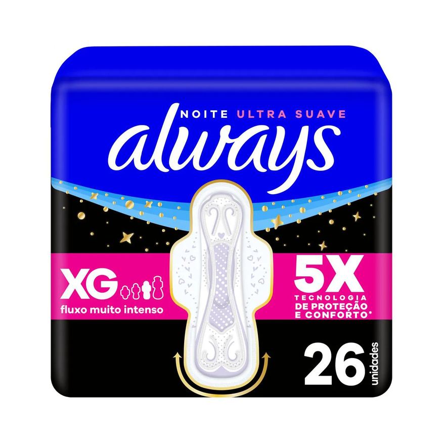 Always Absorvente Noite Ultra Suave com Abas 26 Unidades