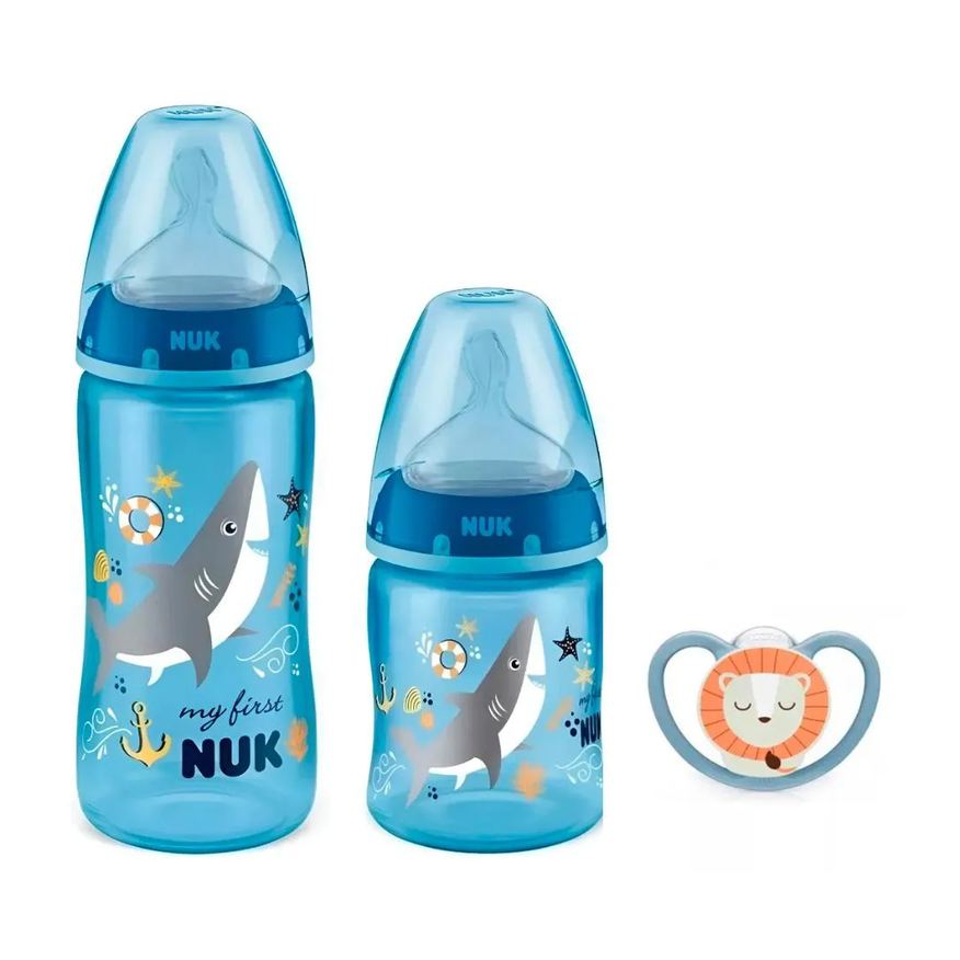 Nuk Kit 2 Mamadeiras My First + Chupeta +6Meses