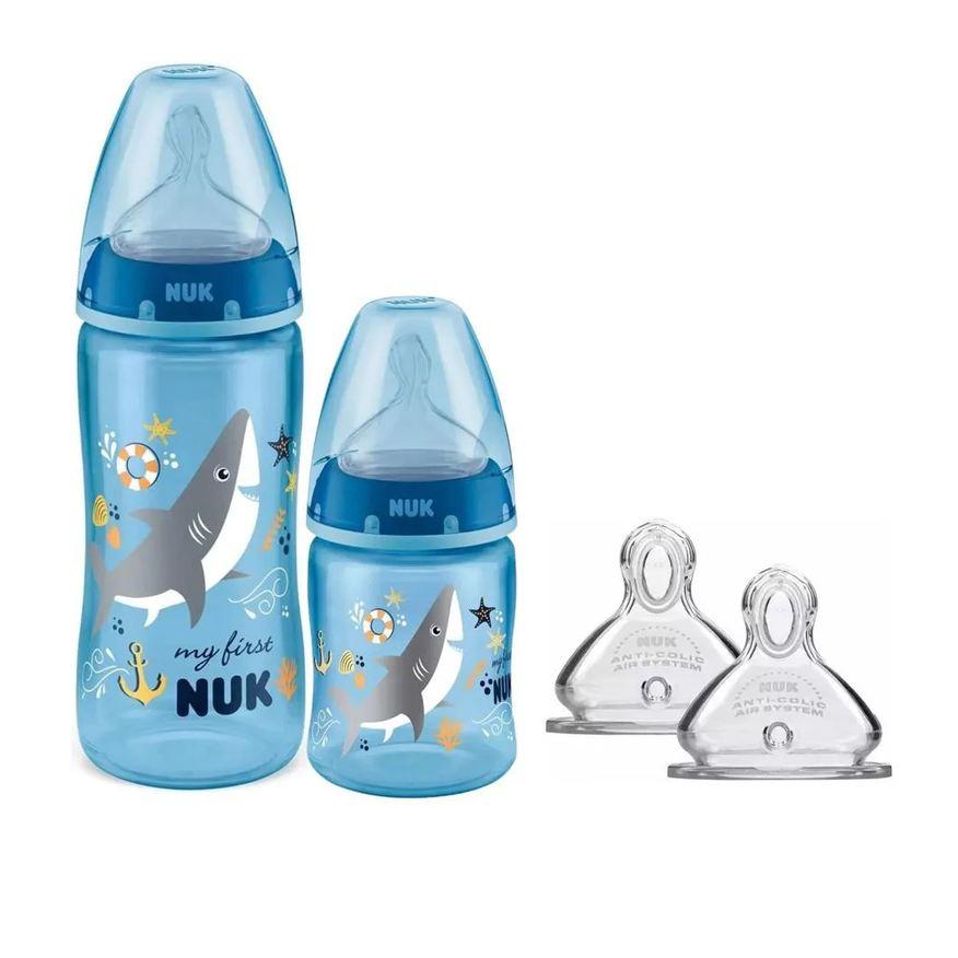 Nuk Produto Kit 2 Mamadeiras My First + 2 Bicos Extras Novo Original Corte Y