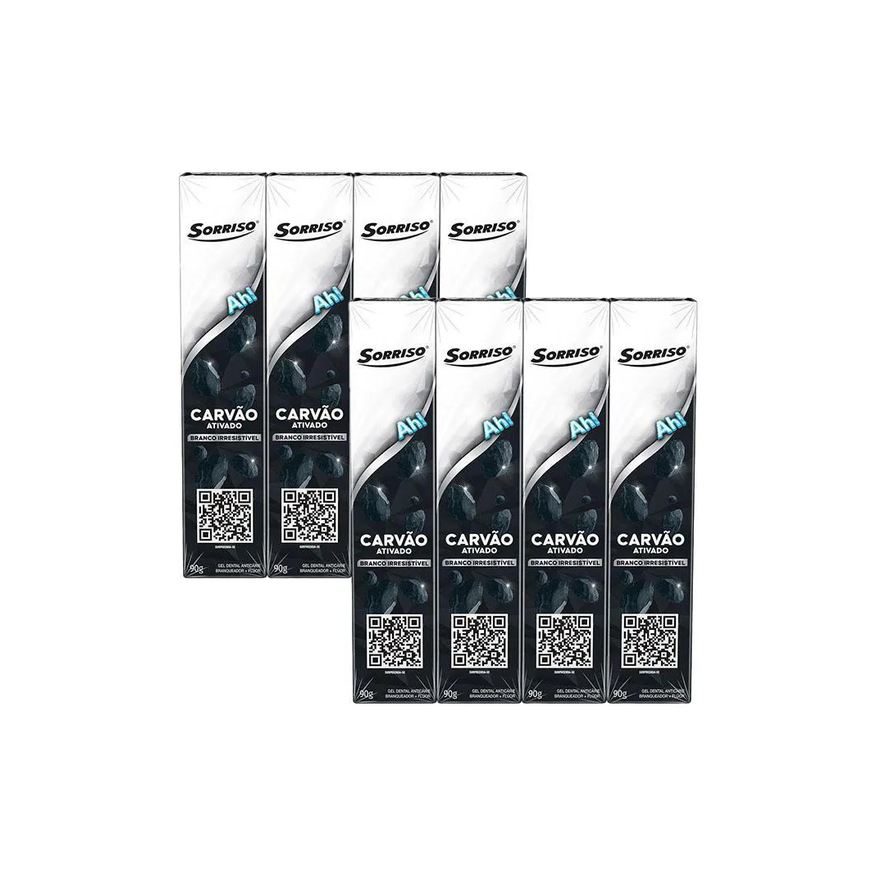 Sorriso Kit 2 Pack Creme Dental Carvão Ativado 90g 4Un Cada