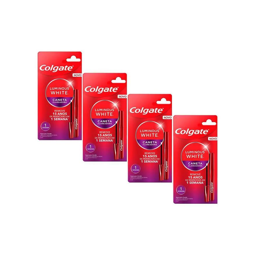 Colgate Kit 4 Canetas Clareadoras Dental Luminous White Gloss 2.5ml