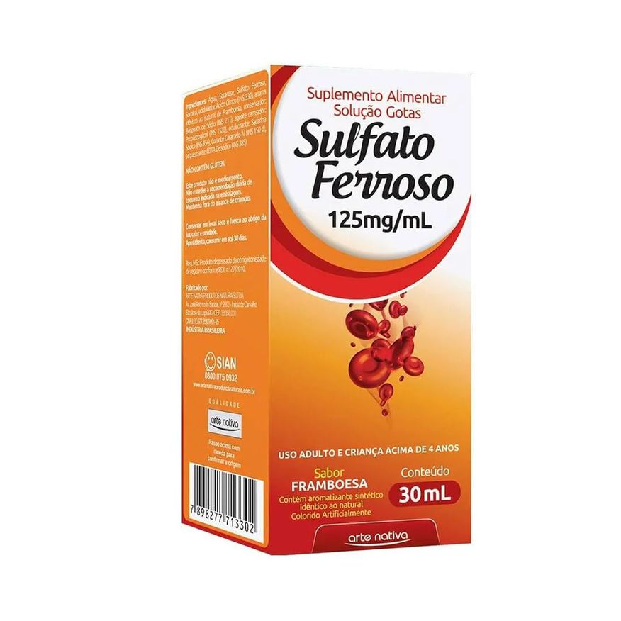 Arte Nativa Sulfato Ferroso Gotas 125mg 30ml
