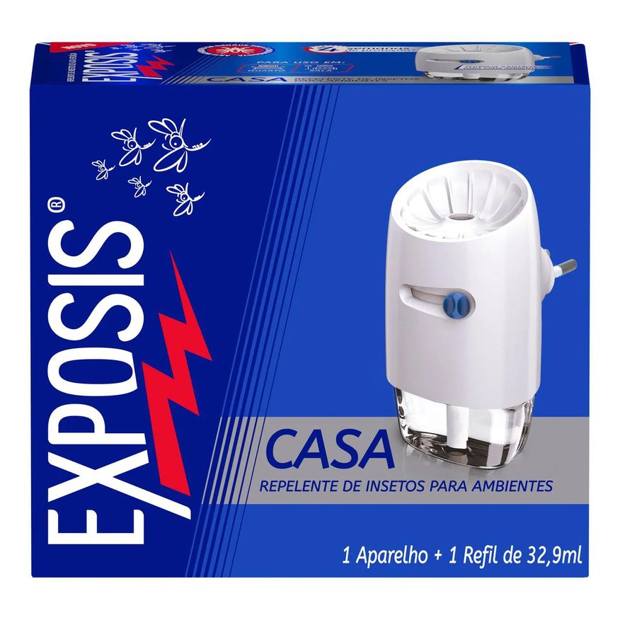 Elétrico Repelente Líquido Exposis Casa Aparelho + Refil 32,9ml