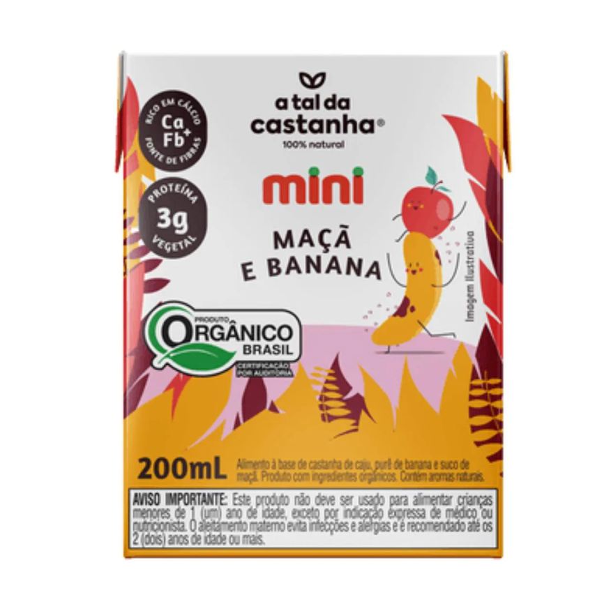 a Tal da Castanha Bebida Vegetal Mini Maçã e Banana 200ml