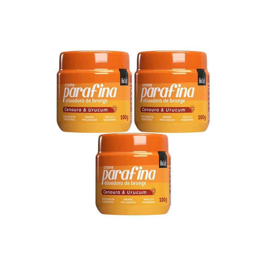 Bio Soft 3 Parafina Ativadora Acelerador Bronzeamento Cenoura Urucum
