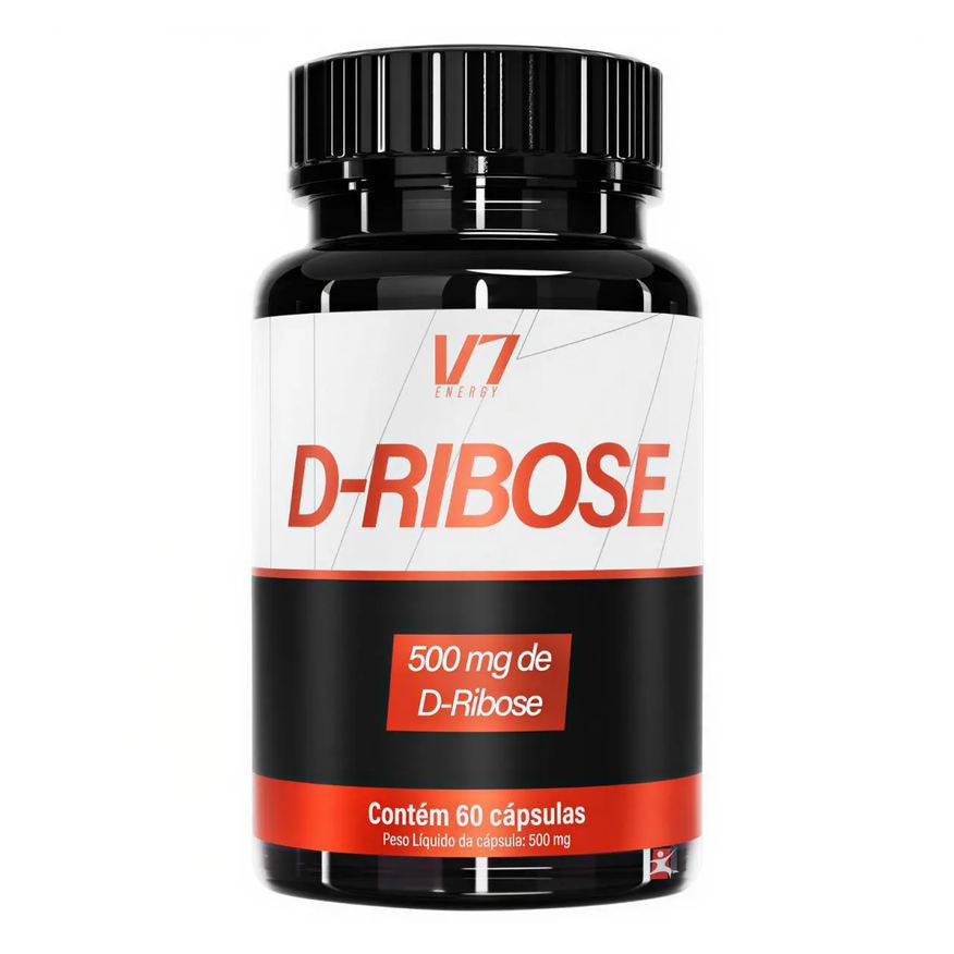 Videira7 D-Ribose 500mg Por Porção Pronto para Mais Atp 60 Capsulas - V7 Energy