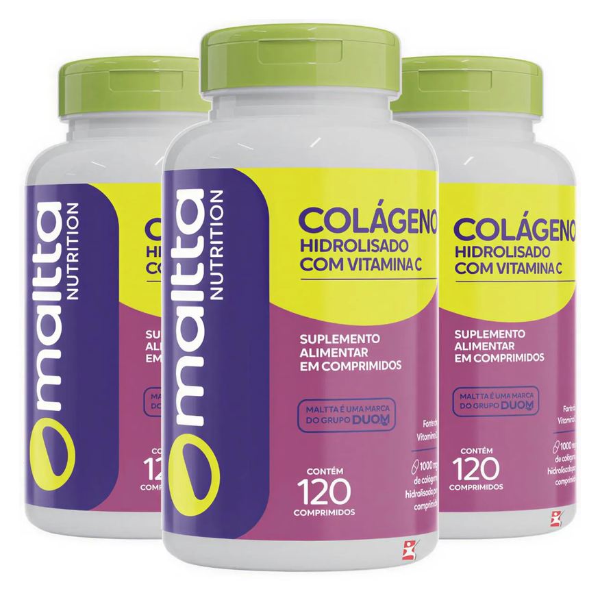 Maltta Nutrition Kit 3 Colágeno Hidrolisado + Vitamina C Concentrado Total 360 Comprimidos