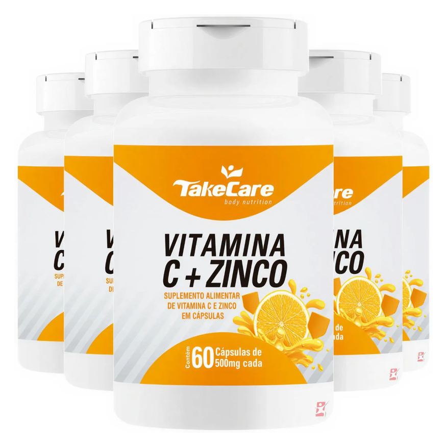 Take Care Kit 5 Vitamina C + Zinco Fórmula Concentrada para Imunidade Total 300 Cápsulas