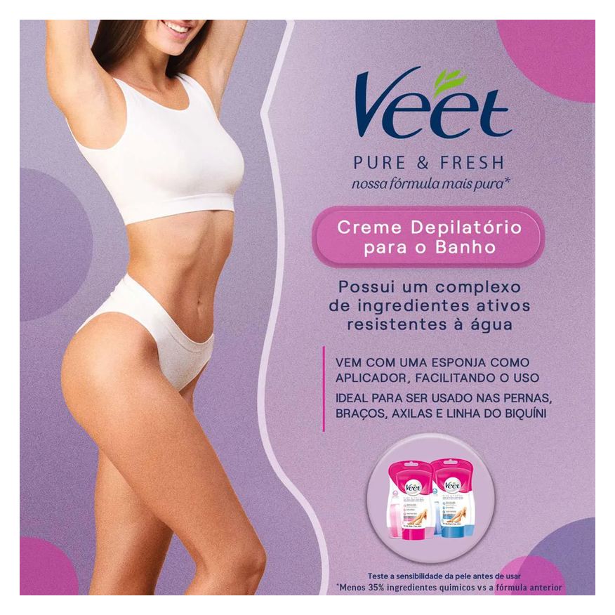 Depilatório Creme para Banho Veet Pure & Fresh 150ml