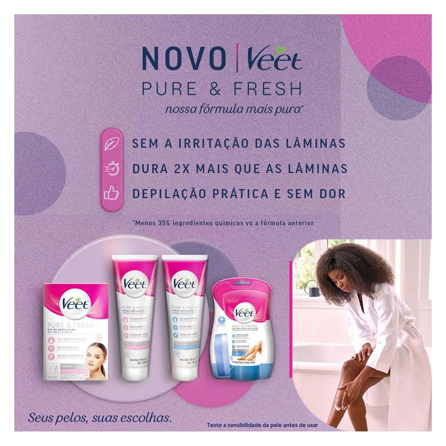 Depilatório Creme para Banho Veet Pure & Fresh 150ml