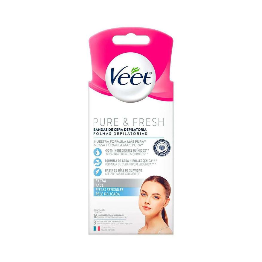 Depilatória Folha Facial Veet Pure & Fresh 12 unidades