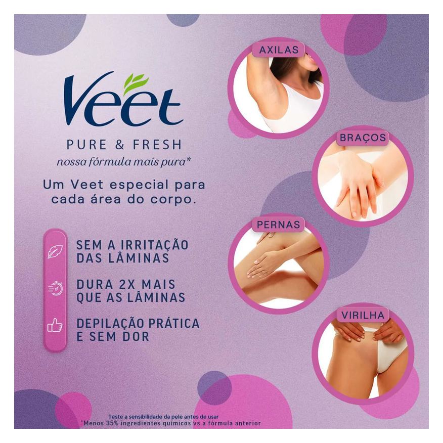 Depilatório Creme Veet Pure & Fresh Pele Normal 100ml