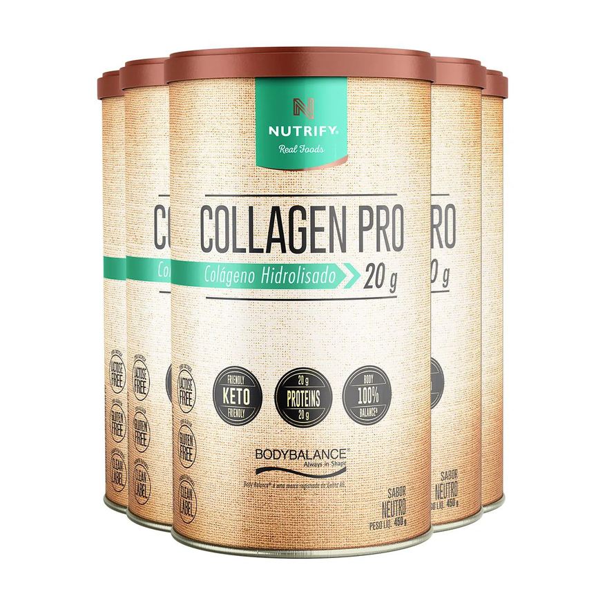 Nutrify Kit 5 Collagen Pro Colágeno Hidrolisado Neutro 450g