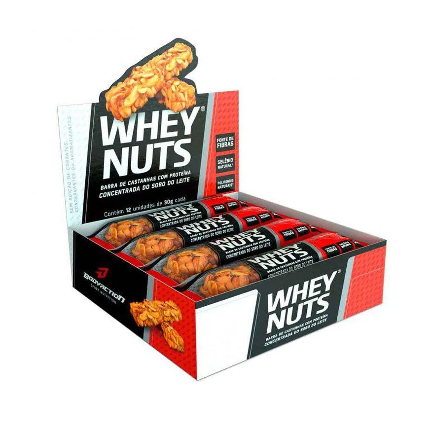 Body Action Whey Nuts Caixa com 12 Unidades (360g)