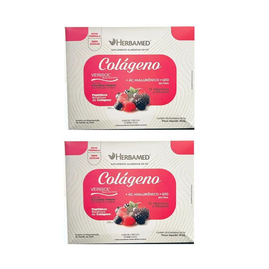 Herbamed Kit 2 Colágeno Verisol Frutas Vermelhas -150g