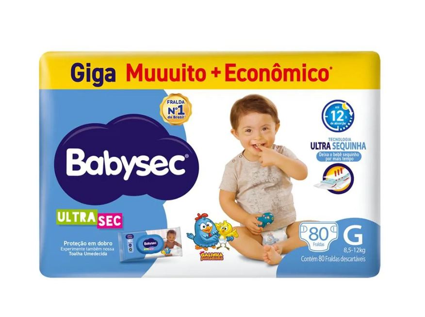 Babysec Fralda Galinha Pintadinha Ultra Giga G 80 Unidades