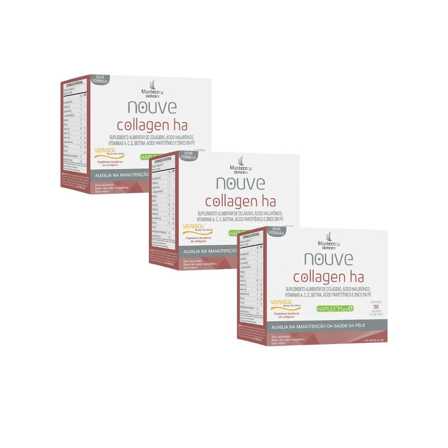 Nouve Kit com 3 Collagen HÁ Nova Fórmula - 90 Sachês