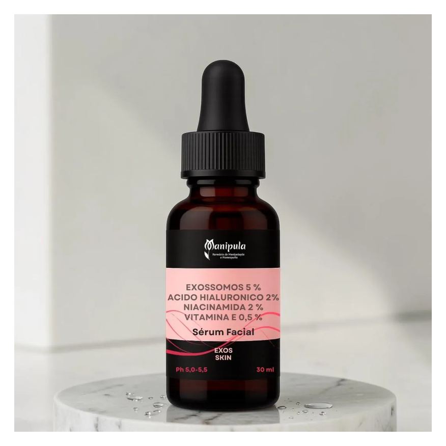 Manipula Sérum com Exossomos 5 % + Ácido Hialurônico 2 % + Niacinamida 2 % + Vitamina e 0,5 % | Exos Skin - 30ml
