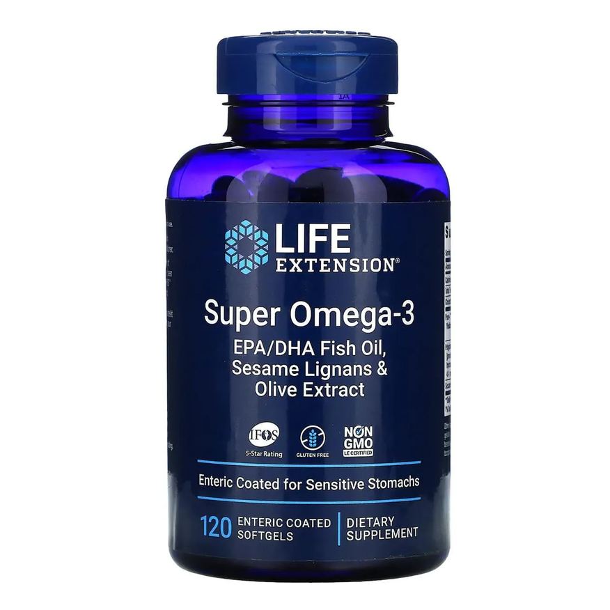Life Extension Super Omega-3 Epa/Dha 120 Softgels ( Revestimento Entérico )