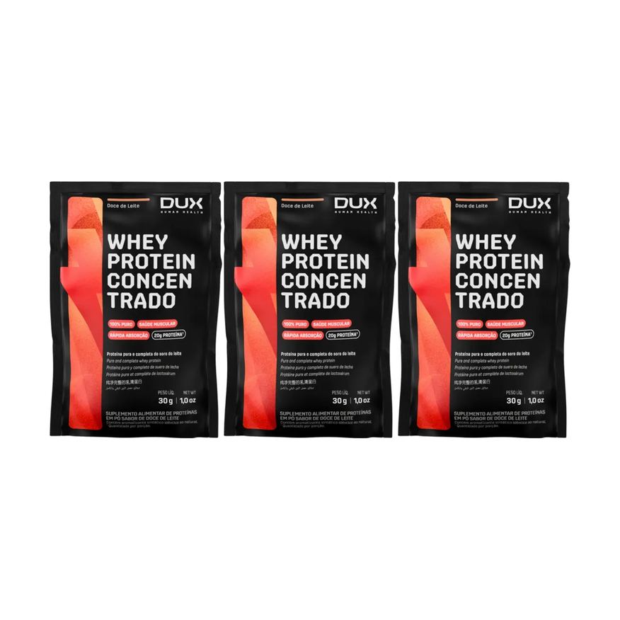 Dux Nutrition Kit Whey Protein Concentrado Dux Doce de Leite 30g 3 sachês