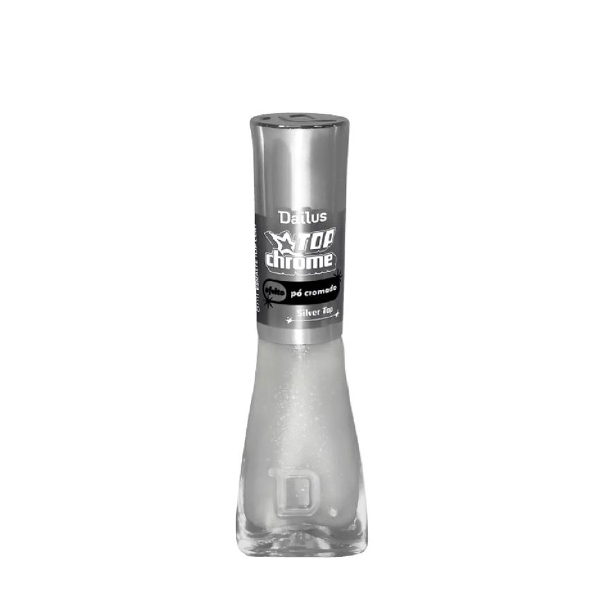 Dailus Esmalte Top Coat Top Chrome 8ml - Silver Top