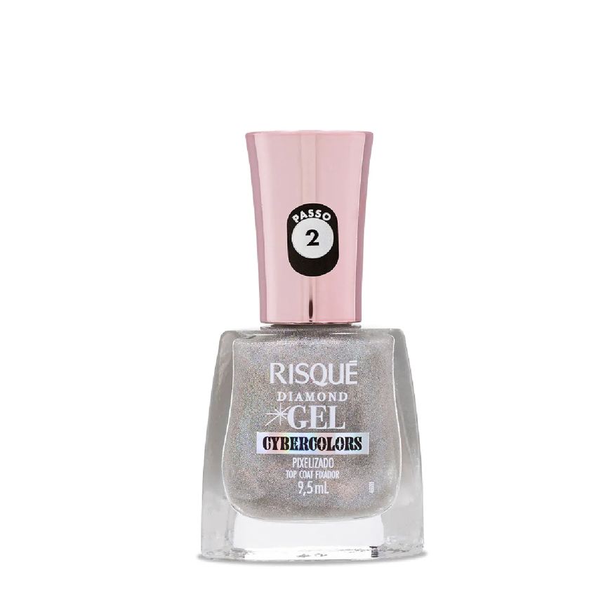 Risqué Esmalte Gel Diamond Cybercolors Top Coat 9,5ml- Pixelizado