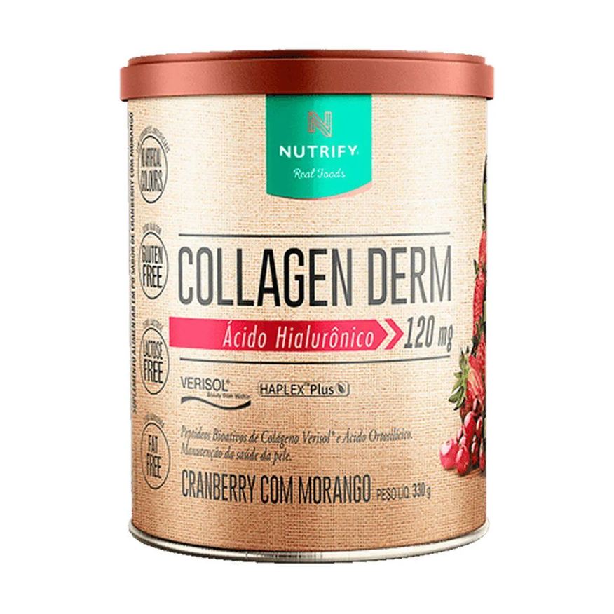 Nutrify Collagen Derm Hialurônico - 330g Cranberry com Morango