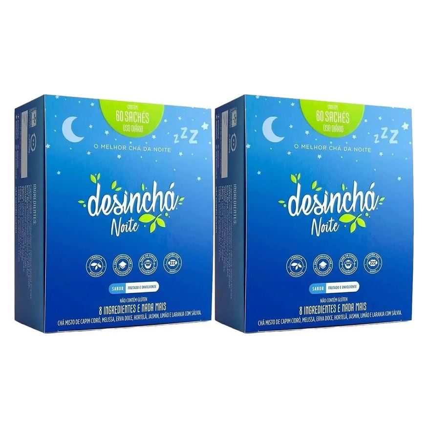 Desincha Kit 2X Desinchá Noite - 60 Sachês - Desinchá
