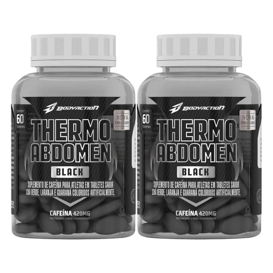 Body Action Kit 2X Thermo Abdomen Black - 60 Comprimidos - Bodyaction