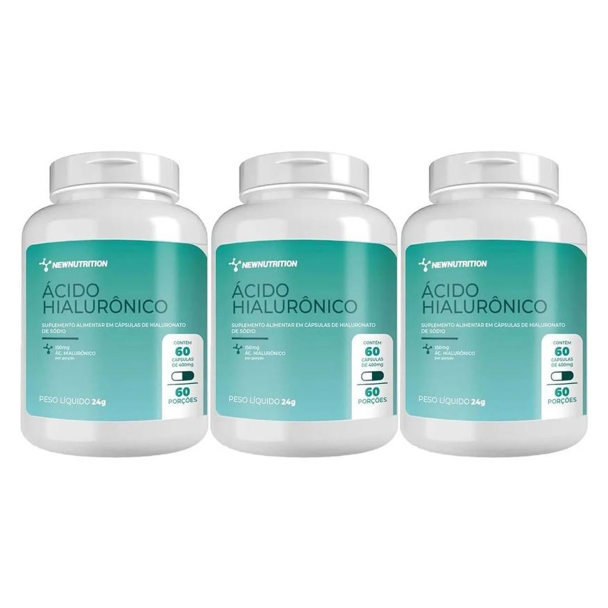 Newnutrition Kit 3X Ácido Hialurônico 150mg - 60 Cápsulas